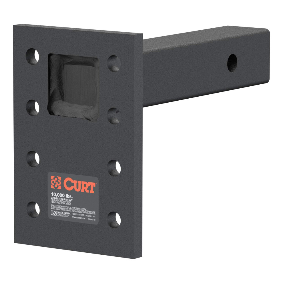 48324 Adjustable Pintle Mount For 2Inch Hitch Receiver, 10,000 Lbs, 61/2Inch Drop, 8Inch Length, Carbide Powder Coat Black 6276012658490
