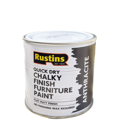 Rustins Rustins Quick Dry Chalky Finish Furniture Paint Anthracite 500ml