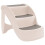 Folding Pet Stairs, 3Step, NonSlip Steps, Easy Assembly, Suitable for Small and Large Pets, High Load Capacity, Space Saving Design, Cream Plastic 1