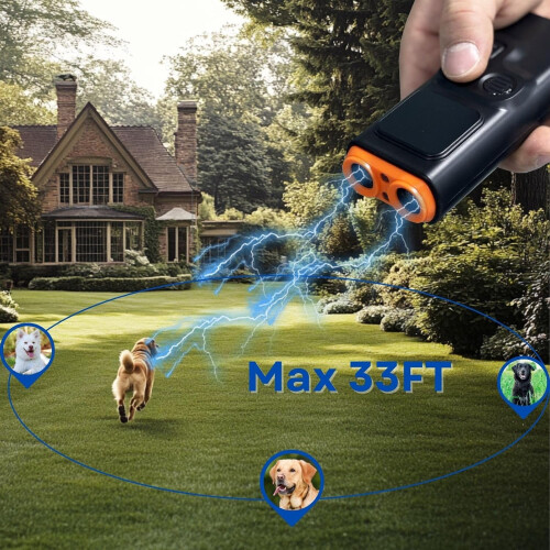 Anti Barking Device for Dogs, Ultrasonic Bark Deterrent Device,  Upgraded, HD Display, LED Flashlight, 3 Modes 2