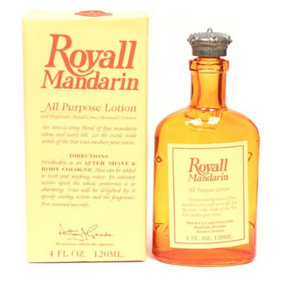 Royall Orange Fragrances Mandarin Of Bermuda By Fragrances For Men. All Purpose Lotion 4.0 Oz