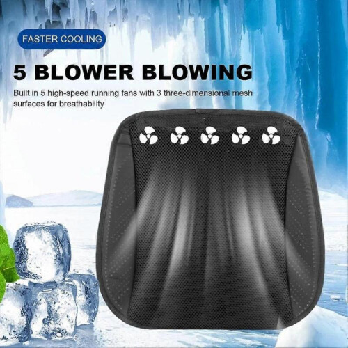 (Black) Car Seat Cushion Ventilation Cooling with Fan Summer Cooling Pad 1