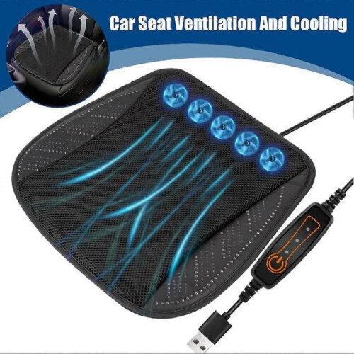 (Black) Car Seat Cushion Ventilation Cooling with Fan Summer Cooling Pad 2