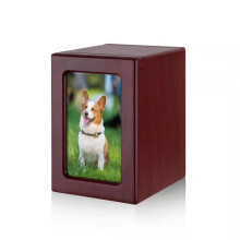 Dog Urns for Ashes pet Urns,Pet Cremation Urns, Pet Ashes Photo Box,Dog Urns, Wood Keepsake Memorial Urns Dog Ashes Keepsake (Red s)