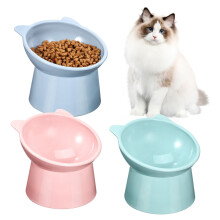 3PCS Cat Bowls, Elevated Cat Bowls, Raised Cat Bowls for Food and Water, Plastic Tilted Pet Bowl