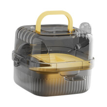 2 Tiers Hamster Habitat Compact Versatile Small Animal Cage Hamster Cage for Sugar Glider Rabbit Guinea Pigs Gerbils, Yellow
