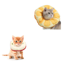 Cat Recovery Set Adjustable Elizabethan Collar and Soft Donut Cone for Kittens Apple Design