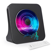 Desktop CD Player with Bluetooth Transmitter, Portable CD Player with Speakers & Timer, Radio CD Player with AUX/USB Port,Dust Cover, LCD Screen Disp
