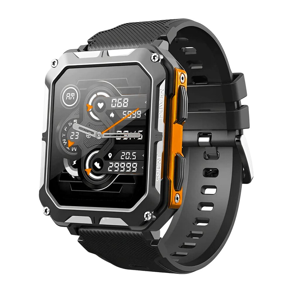 WAHK RAHK The Indestructible Smart Watch For Men (Answer/Make Call) - Rugged Outdoor Fitness Tracker with Call Function - Heart Rate, Blood Pressure,