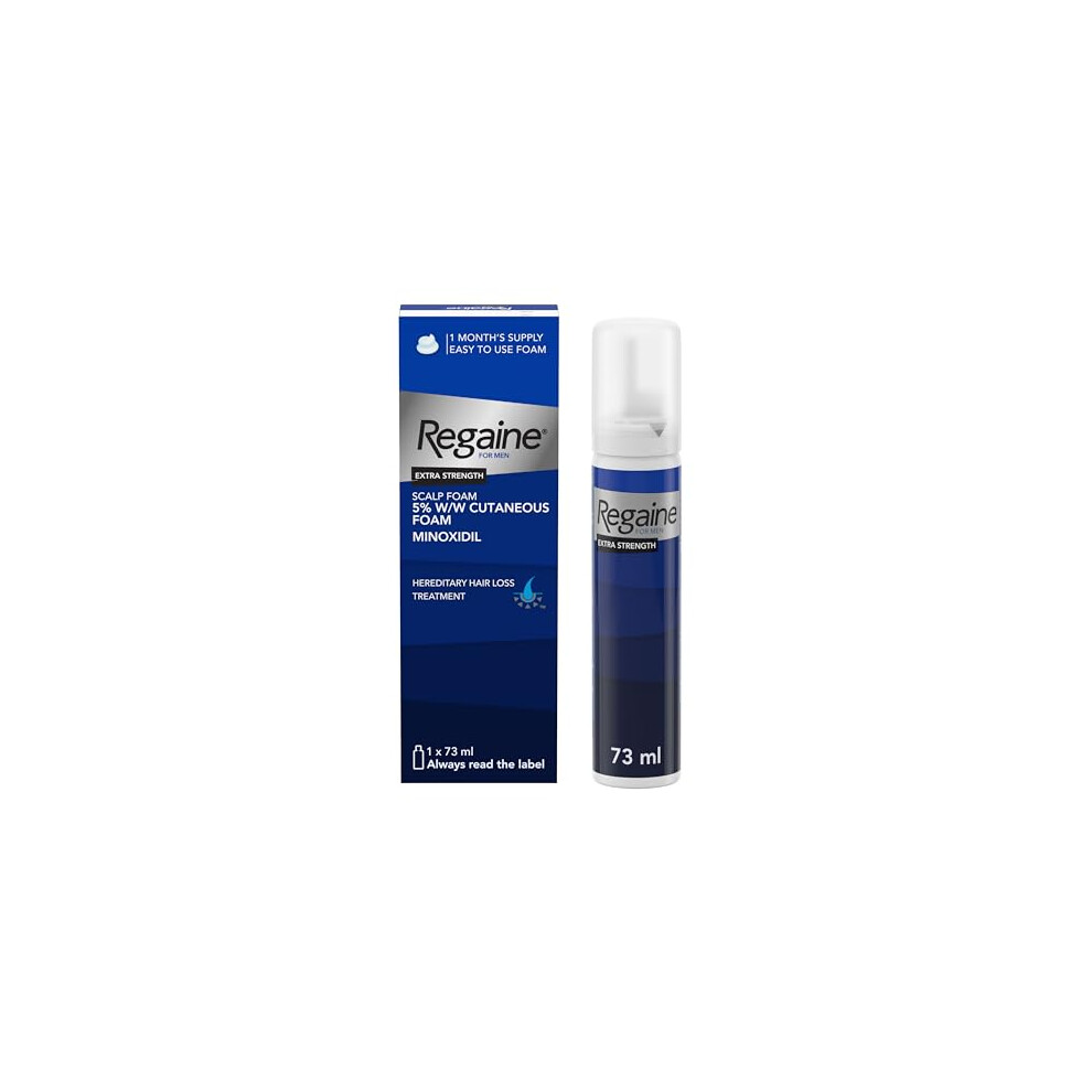 Regaine For Men Extra Strength Foam - Scientifically Proven To Help Stop Hereditary Hair Loss - Minoxidil Foam for Hair Regrowth - 73ml, Packaging ma