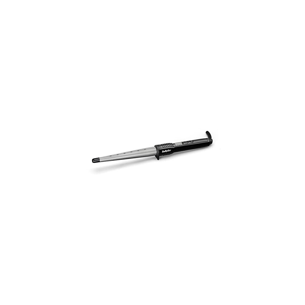 BaByliss Ceramic Curling Wand Pro - 13-25mm Hair Curler for Natural Waves and Curls, Ceramic, 5 Heat Settings 150C to 210C , Grey & Black, 2285CU