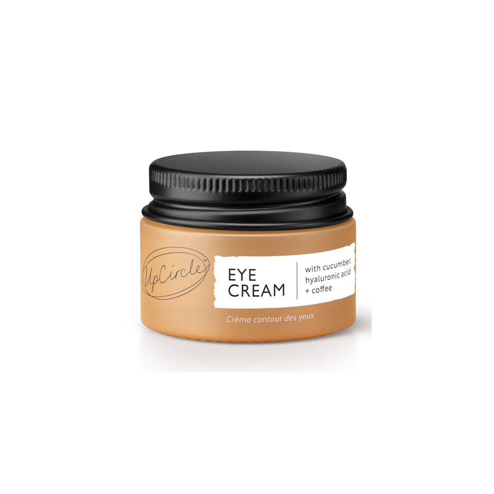 Upcircle Eye Cream With Coffee And Hyaluronic Acid 15Ml - For Dark Circles, Puffiness + Wrinkles - Glycerin, Maple Bark + Cucumber Extract - Natural,