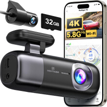 REDTIGER Dash Cam 4K Front and Rear 1080P, 5.8GHz WiFi GPS Car Camera with 32GB Card, Dual Dash Camera for Cars, Loop Recording, Night Vision, Parkin