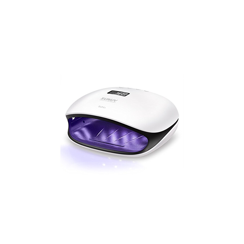 Sunuv Uv Led Nail Lamp, 48W Uv Nail Dryer Sun4 For Shellac Manicure Gel With 4 Timers, Lcd Display, Sensor And Double Speed Drying