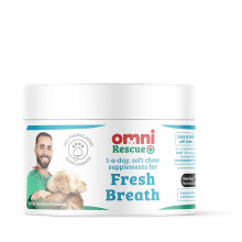 OMNI Dog Breath Freshener Supplement - Dragons? Den Winners, One-a-Day Peppermint Supplements for Dogs, Plaque Remover Dental Care, Fresh Breath for