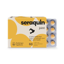 Seraquin Joint | 60 x 800 mg chewable tablets | Maintains healthy joints | Supports mobility | Glucosamine, chondroitin and turmeric | For small dogs