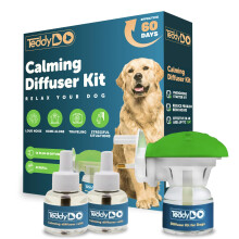 TeddyDo Calming Diffuser for Dogs | 60-Day Kit with 2x 48ml Refills & UK Plug | Reduces Stress, Anxiety & Unwanted Behaviour | Safe & Natural Dog