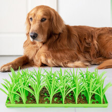 Lick Lawn for Cats Dog, Silicone Grass Mat for Cats Dog, Silicone Slow Feeding Snuffle Mat for Foraging and Stress Relief (Green, one)