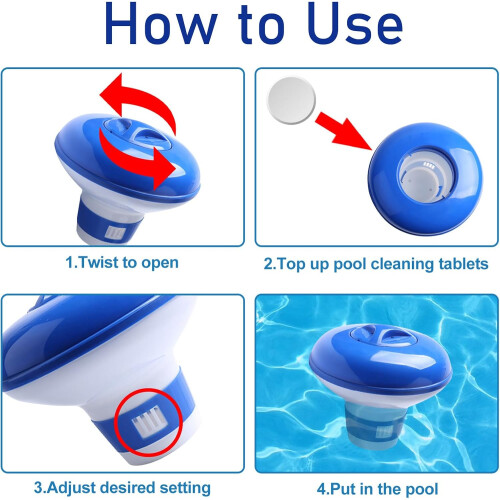 Chlorine Dosing Float, Blue, Pool Dosing Float, Chlorine Dispenser, 5 Inch 1