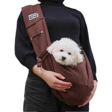 (Coffee) Outdoor Travel Shoulder Bags for Pets, Dog Carrier Bag, Puppy Sling Bag