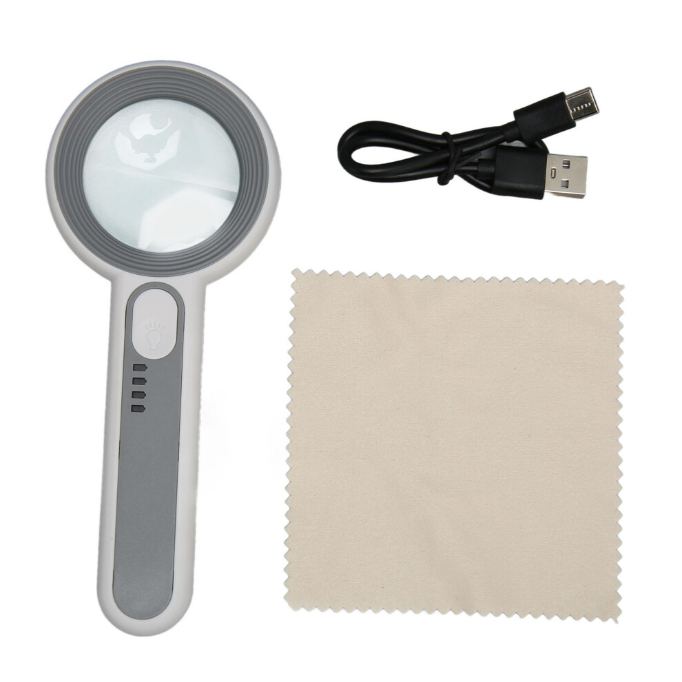 Light Handheld Magnifying Glass 5X Rechargeable Touch
