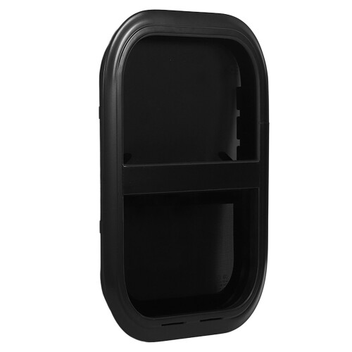RV Vertical Sliding Rounded Corner Windows Black 2