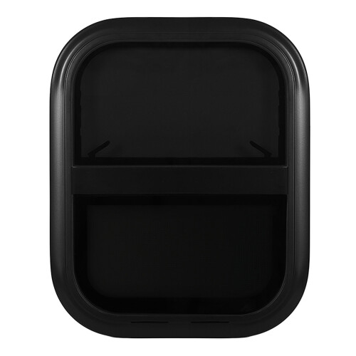 RV Vertical Sliding Rounded Corner Windows Black 1
