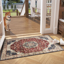 (60 cm x 110 cm (2ft x 3ft 7")- Door Mat, Red Traditional- Cashmere Rug) Extra Large Rugs Living Room Traditional Rug Mat
