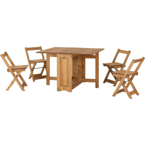 Seconique Santos Butterfly Dining Set Natural Wax - Dining Table with 4 Chairs 1