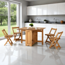 Santos Butterfly Dining Set Natural Wax - Dining Table with 4 Chairs