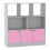 (White, Plain) 8 Cube Asymmetrical Storage Bookcase and Shelving Unit 1