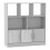 (White, Gloss) 8 Cube Asymmetrical Storage Bookcase and Shelving Unit 1