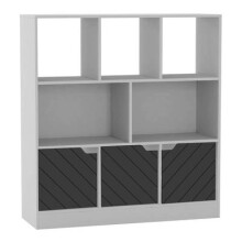 (White, Line) 8 Cube Asymmetrical Storage Bookcase and Shelving Unit