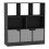 (Black, Plain) 8 Cube Asymmetrical Storage Bookcase and Shelving Unit 1