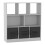 (White, Metal) 8 Cube Asymmetrical Storage Bookcase and Shelving Unit 1