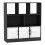 (Black, Metal) 8 Cube Asymmetrical Storage Bookcase and Shelving Unit 1