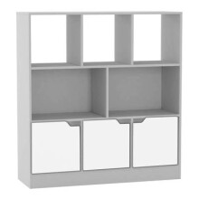 (White, Plain) 8 Cube Asymmetrical Storage Bookcase and Shelving Unit