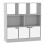 (White, Plain) 8 Cube Asymmetrical Storage Bookcase and Shelving Unit 1