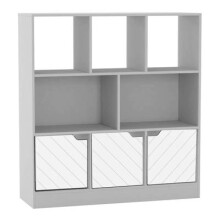 (White, Line) 8 Cube Asymmetrical Storage Bookcase and Shelving Unit