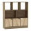 (Oak, Plain) 8 Cube Asymmetrical Storage Bookcase and Shelving Unit 1