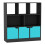 (Black, Plain) 8 Cube Asymmetrical Storage Bookcase and Shelving Unit 1