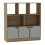 (Oak, Geo) 8 Cube Asymmetrical Storage Bookcase and Shelving Unit 1