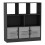 (Black, Metal) 8 Cube Asymmetrical Storage Bookcase and Shelving Unit 1