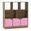 (Oak, Plain) 8 Cube Asymmetrical Storage Bookcase and Shelving Unit 1