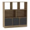 (Oak, Plain) 8 Cube Asymmetrical Storage Bookcase and Shelving Unit 1