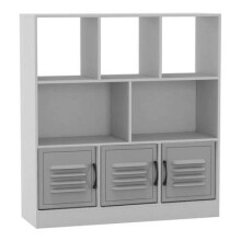 (White, Metal) 8 Cube Asymmetrical Storage Bookcase and Shelving Unit
