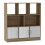 (Oak, Gloss) 8 Cube Asymmetrical Storage Bookcase and Shelving Unit 1