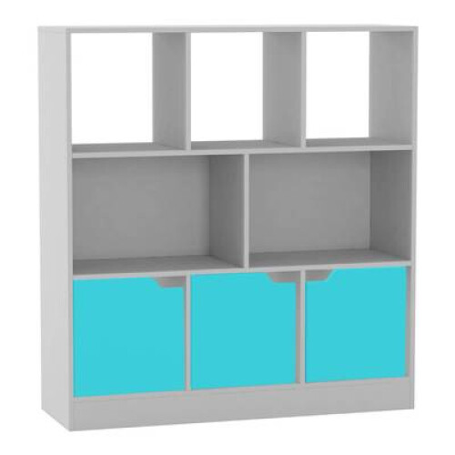 (White, Plain) 8 Cube Asymmetrical Storage Bookcase and Shelving Unit