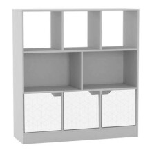 (White, Geo) 8 Cube Asymmetrical Storage Bookcase and Shelving Unit