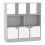 (White, Geo) 8 Cube Asymmetrical Storage Bookcase and Shelving Unit 1